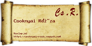 Csoknyai Róza névjegykártya